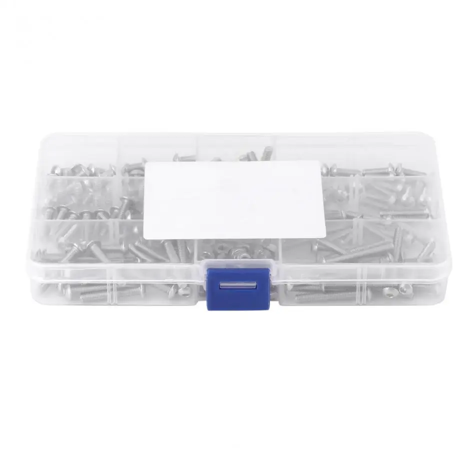 

210pcs/Lot M4 Stainless Steel SS304 Hex Socket Button Head Screws and Nuts Assrotment Set