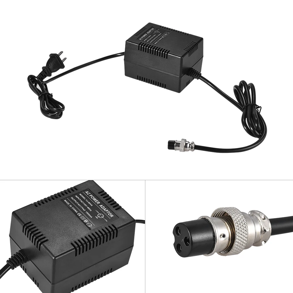 High-power Mixing Console Mixer Power Supply AC Adapter 17V 1500mA 50W 3-Pin Connector for 10-Channel or above Mixing Consoles