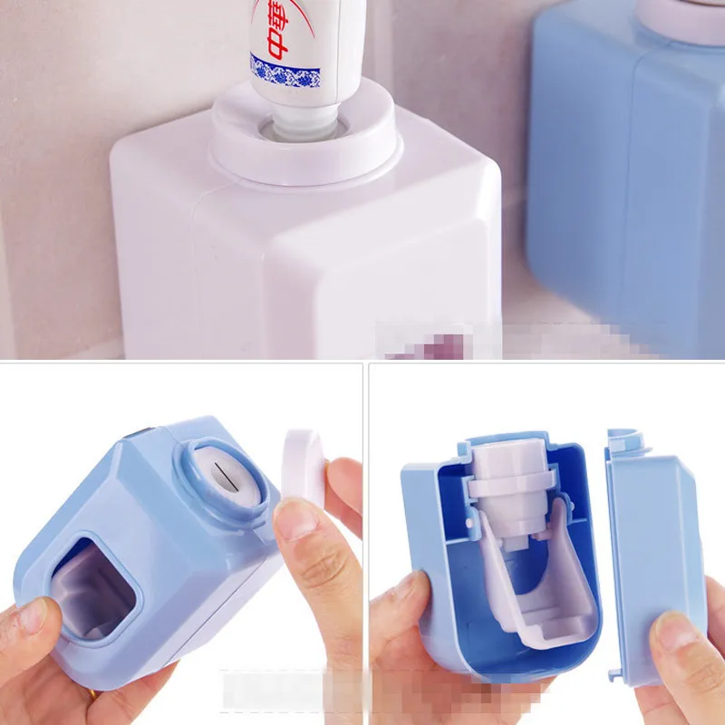 1 Pcs Mrosaa Adhensive Automatic Toothpaste Squeezer Distributor Home 4 Colors Toothpaste Dispenser Holder Bathroom Accessories