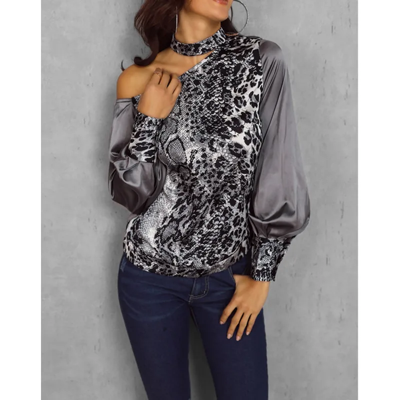 Sexy One Shoulder Plain Loose Blouse