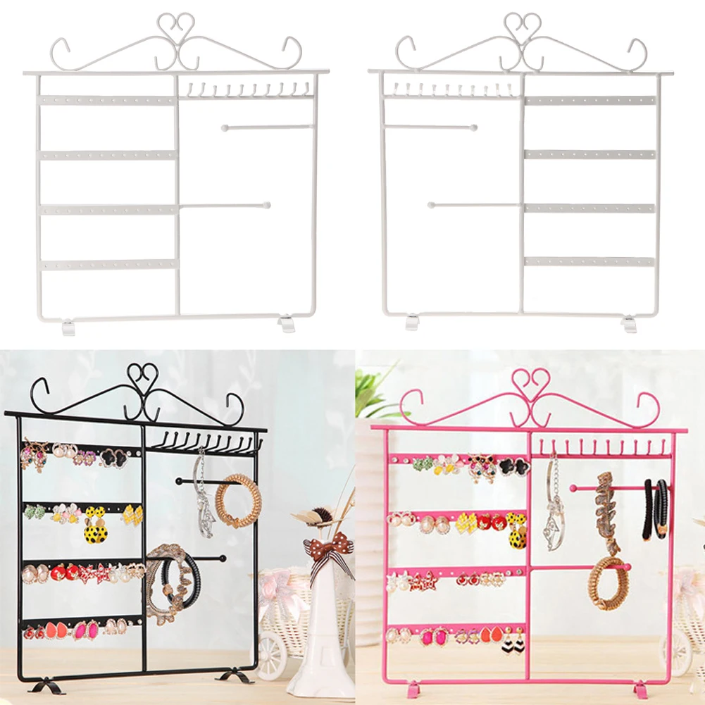  Earrings Necklace Jewelry Stand Holder Display Rack Simple Style Ear Studs Metal Stand Holder Displ