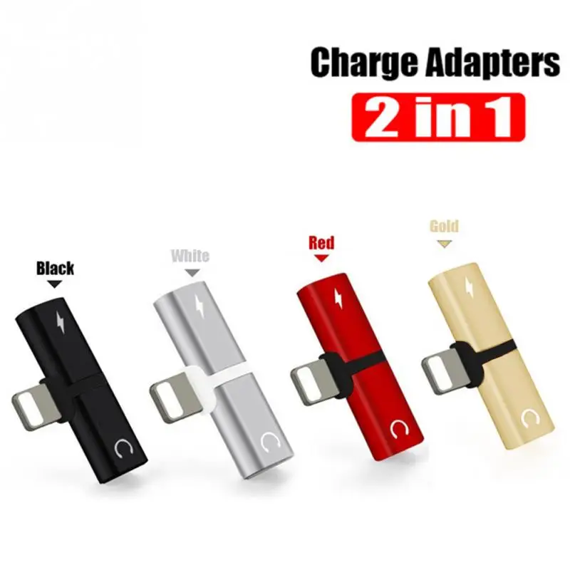 

For iPhone X 10 7 8 Plus Audio Charging Dual Adapter Splitter Ear headset Cable Jack to Earphone AUX Cable Connector Converter