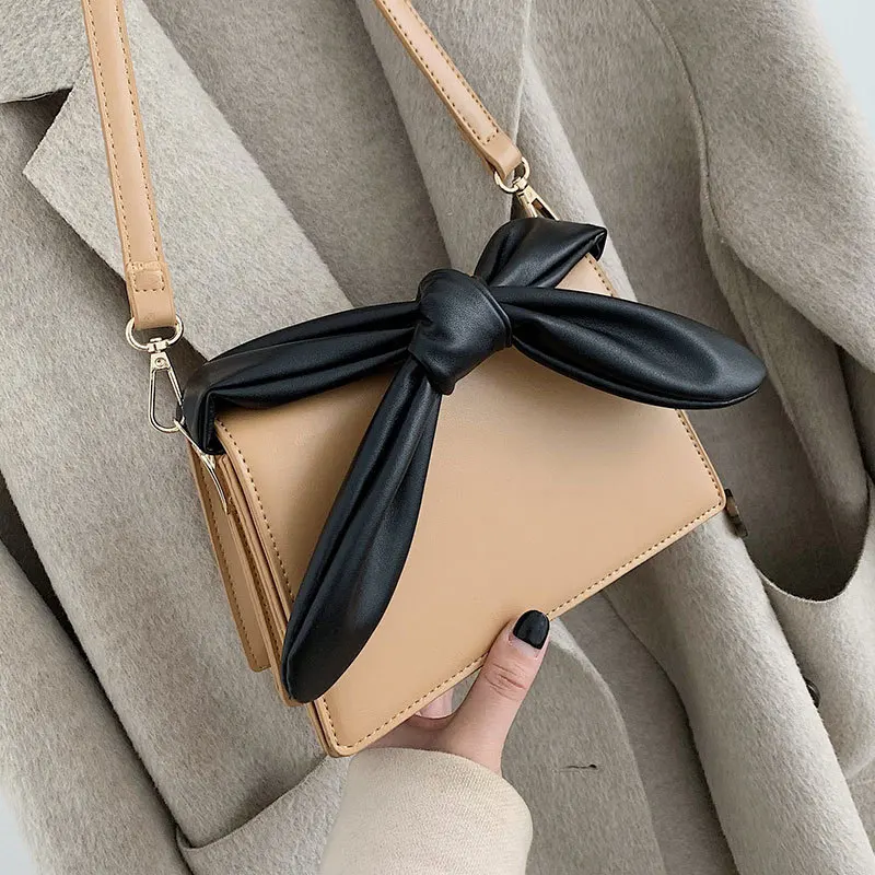 

Female Crossbody Bags For Women 2019 High Quality PU Leather Luxury Handbags Designer Sac Main Ladies Bow Shoulder Messenger Bag