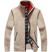 Sweater men's autumn and winter plus velvet thickening artificial fur wool large size 4XL zipper knit coat stand collar cardigan Sweater men's autumn and winter plus velvet thickening artificial fur wool large size 4XL zipper knit coat stand collar cardigan