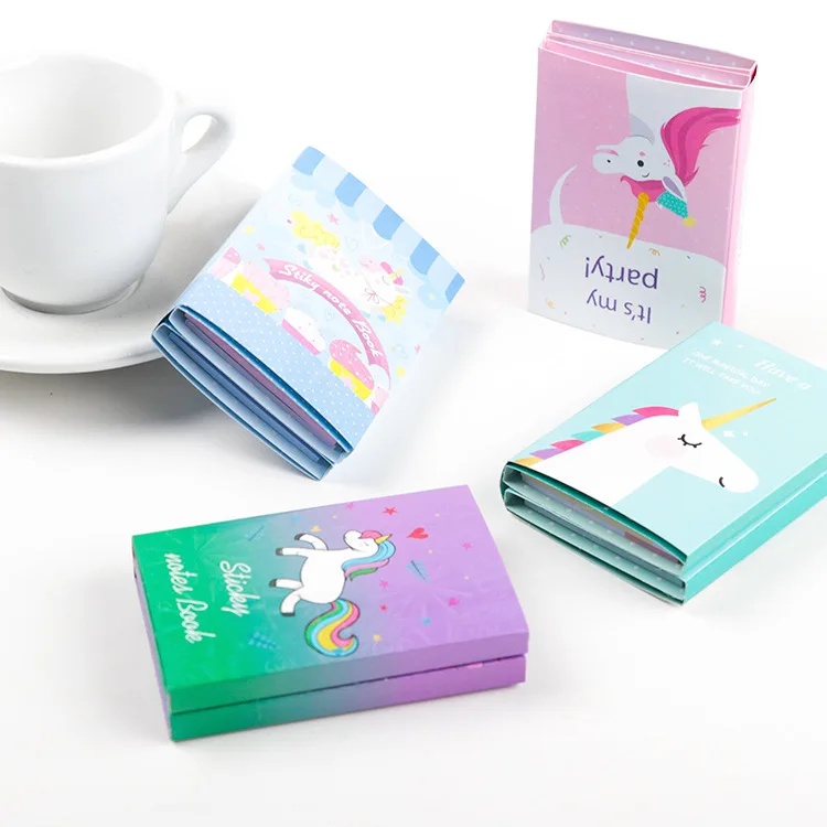 

120 Pages Unicorn Party 6 Folding Memo Pad N Times Sticky Notes Cute Memo Notepad Bookmark Gift Stationery Multi Folding Writing