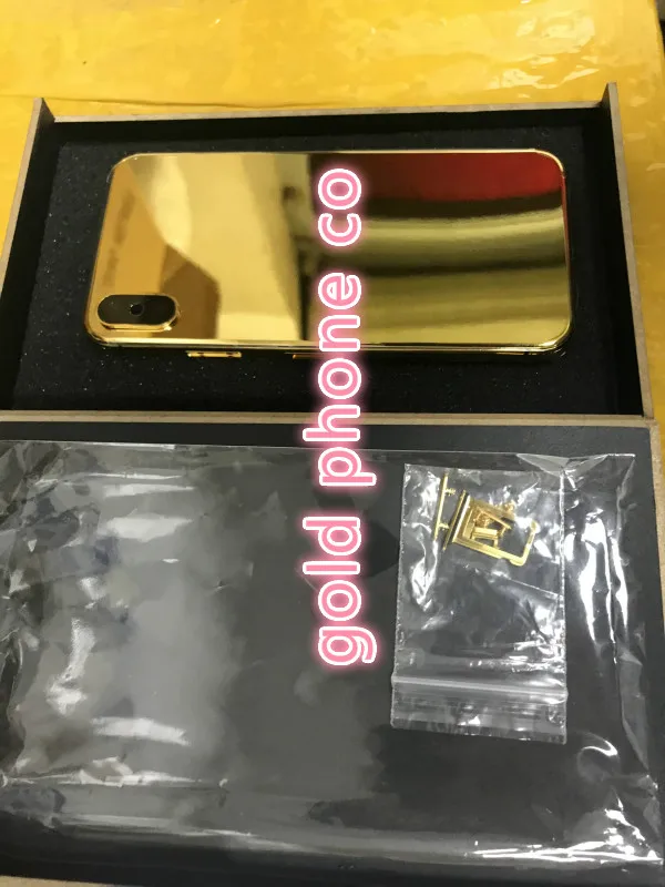 24ct настоящий позолоченный корпус для iPhone X, чехол для телефона, сменный корпус с логотипом на заказ с именем