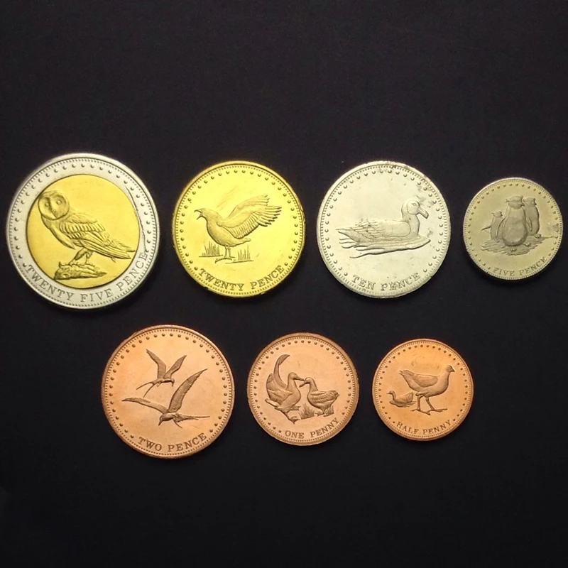 

Gough Island Set 7 PCS Coins, 2009, UNC, Animal bird, Uncirculated, Collection, American, 100% Real Original Genuine Coin
