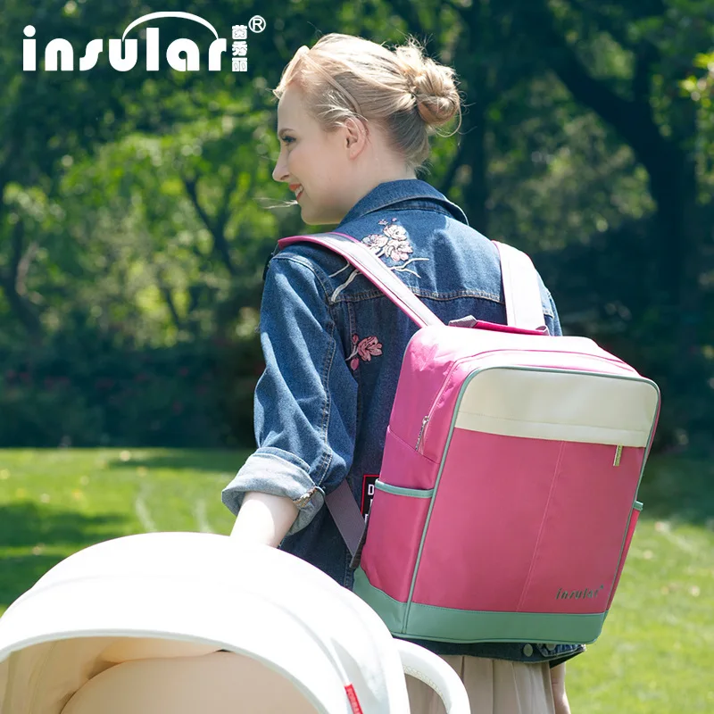 

More Function Waterproof Nylon Both Shoulders Mom Fashion Double Shoulder Diaper Bag Nappy Backpack 45