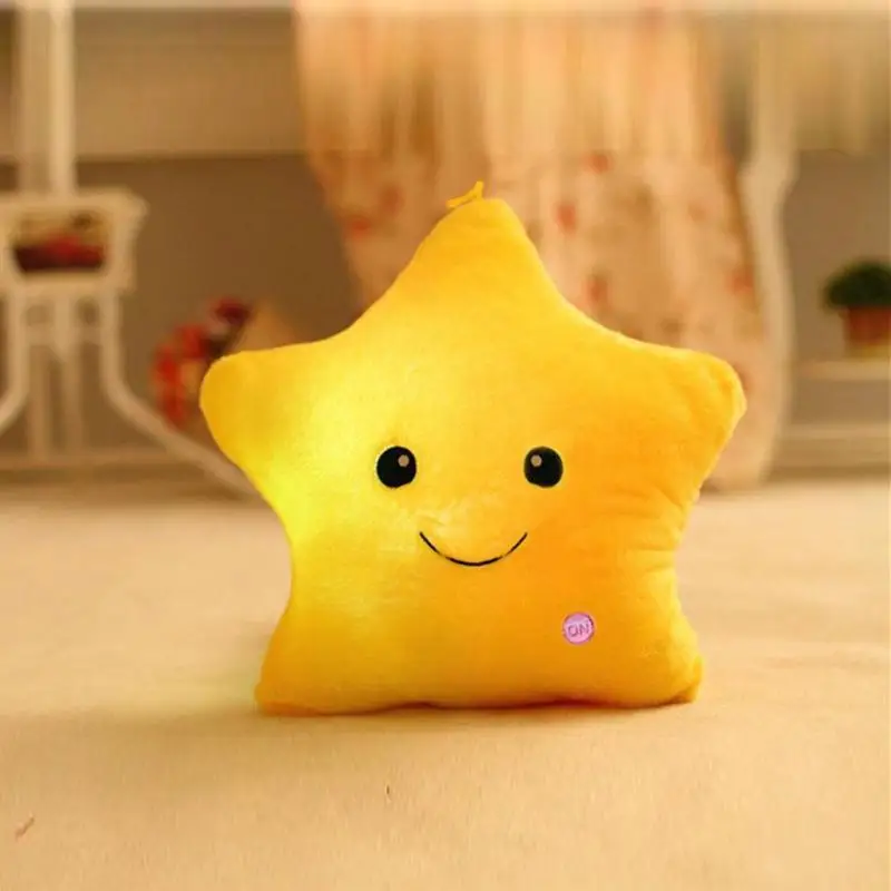 LED Luminous Pillow Star Glow Cotton Pillow Light Cute Candy Color Soft