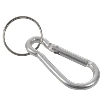 

10 PCS metal Spring Loaded Gate Key Chain Carabiner Hooks Silver