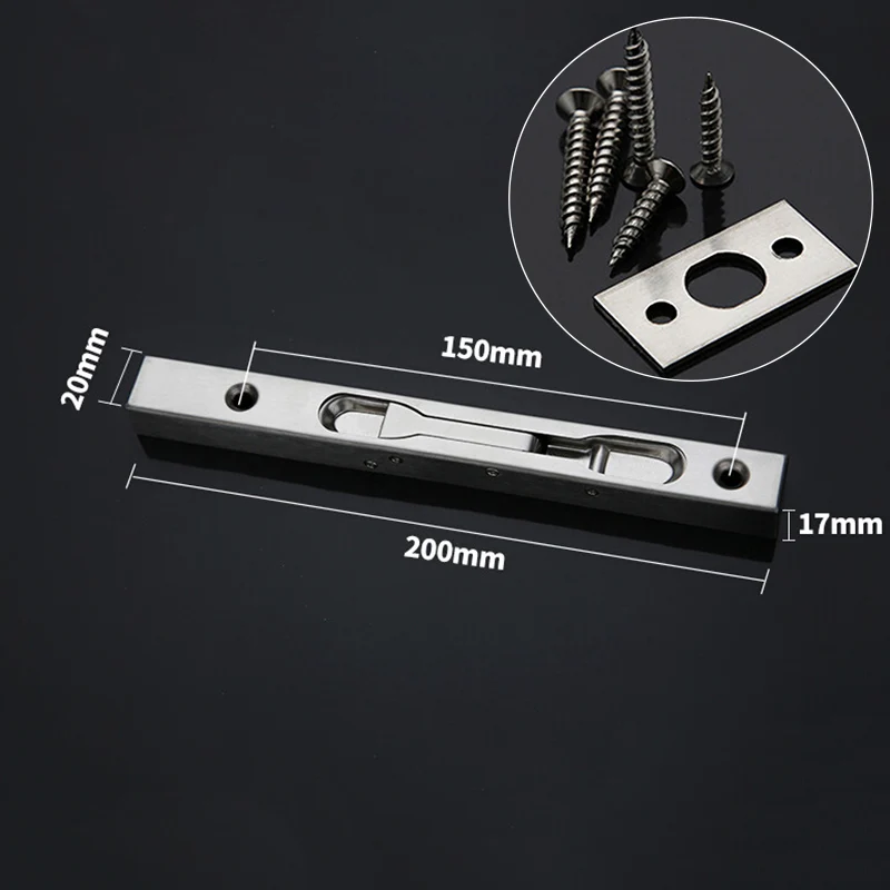 

6/8/12 Home Door Window Security Guard Stainless Steel Flush Latch Plug Bolt
