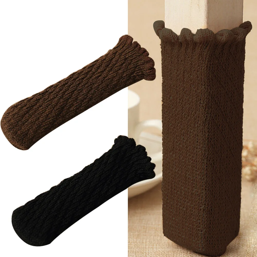 

16pcs/set Anti-slip Solid Table Furniture Socks Cute Knitting Chair Legs Elastic Reduce Noise Reliable Floor Protector