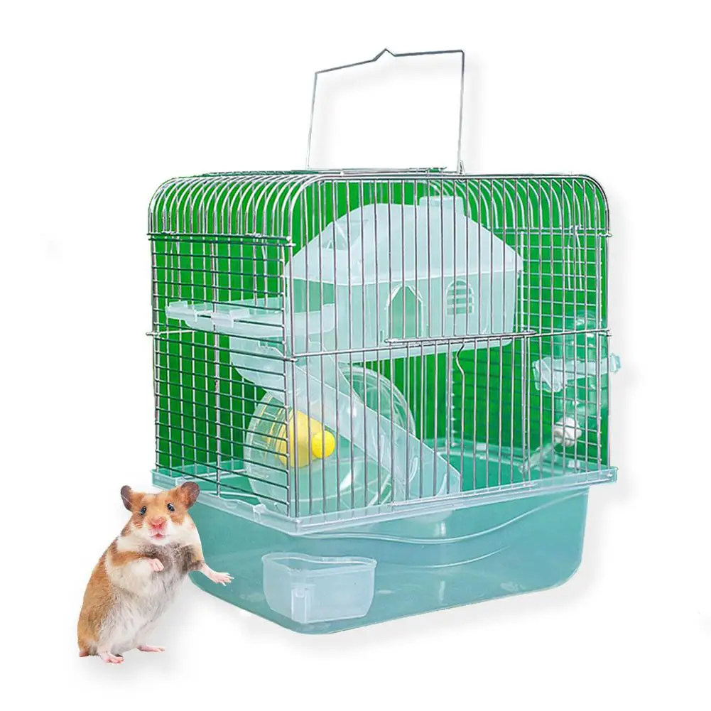 

Steel Pet Cage Transparent Crystal Color Hamster Cottage Double Layer House for Hamster Golden Hamster Pet