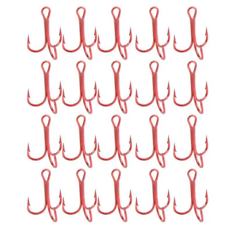 

20pcs/pack Barbed Fishing Treble Hooks Crank Sharp Fishing Hooks Pesca Tackle with 3 Anchors Accessories