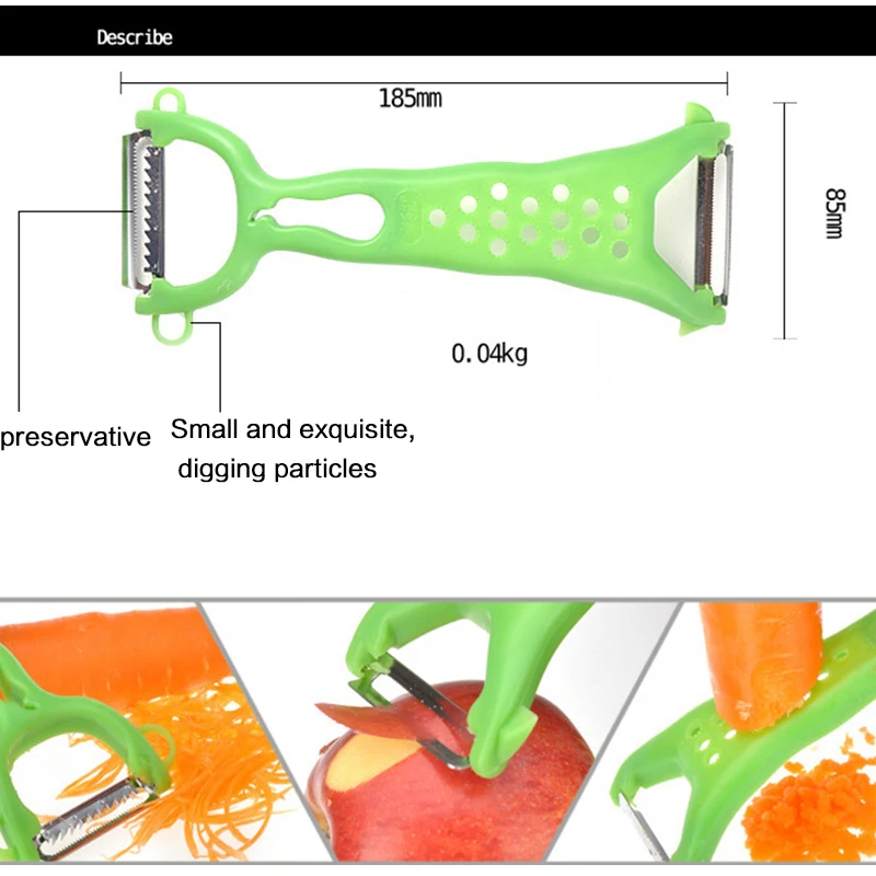 1 шт. кухонные овощные многофункциональные гаджеты Фруктовый нож для очистки овощей морковь Яблоко Овощечистка двойная головка