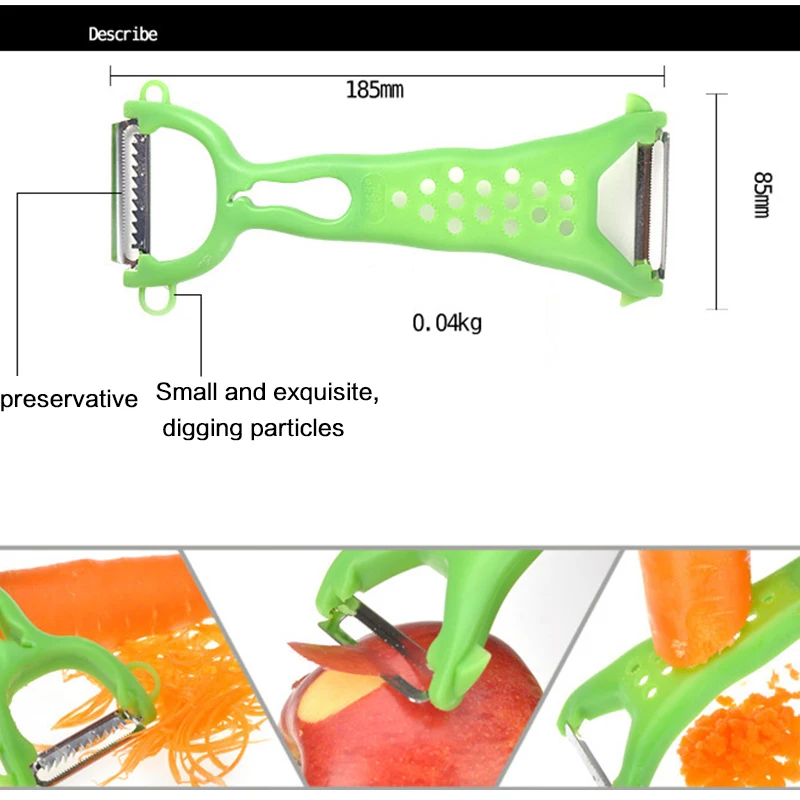 

Sale 1 piece Kitchen Vegetable Multi-function Gadgets Fruit paring knife Carrot Apple peeler Double head