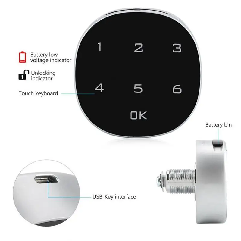 Электронная сенсорная клавиатура пароль ключ доступа цифровой замок кода шкафа безопасности
