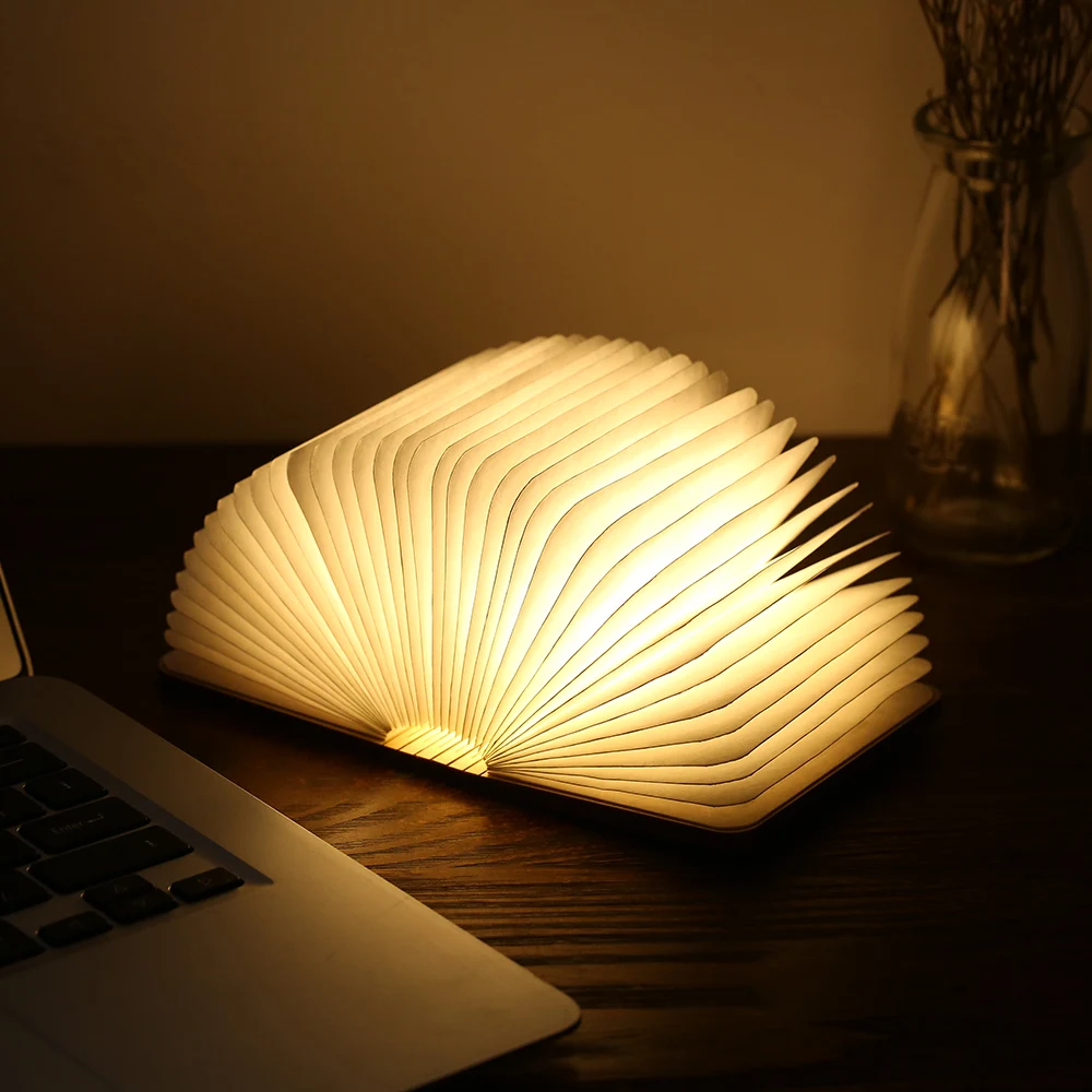 Новый 5 В 2 Вт 8 светодио дный складной книга Light порта USB Форма Изменяемая стол ночники осветительное оборудование Рождественский подарок