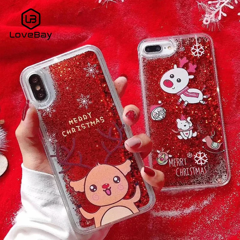 Lovebay Телефон чехол для iPhone 6 S 7 8 Plus X XR XS Max Мода 3D рельеф Рождество Санта Клаус Лось