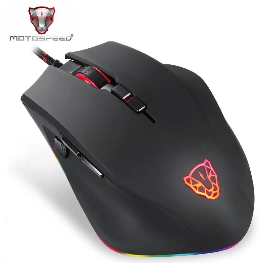 Motospeed V80 5000 dpi оптическая RGB подсветка Проводная игровая мышь USB PMW3325 эргономичная геймерская мышь для ПК ноутбука PK V30 V40 V60 V70