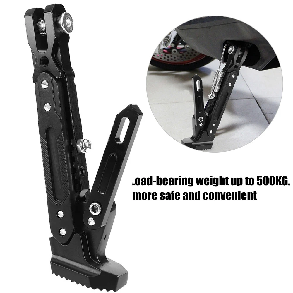 Motorcycle Universal Aluminum Alloy Adjustable Kickstand Foot Side Stand Tripod Holder Motorcycle Accessories