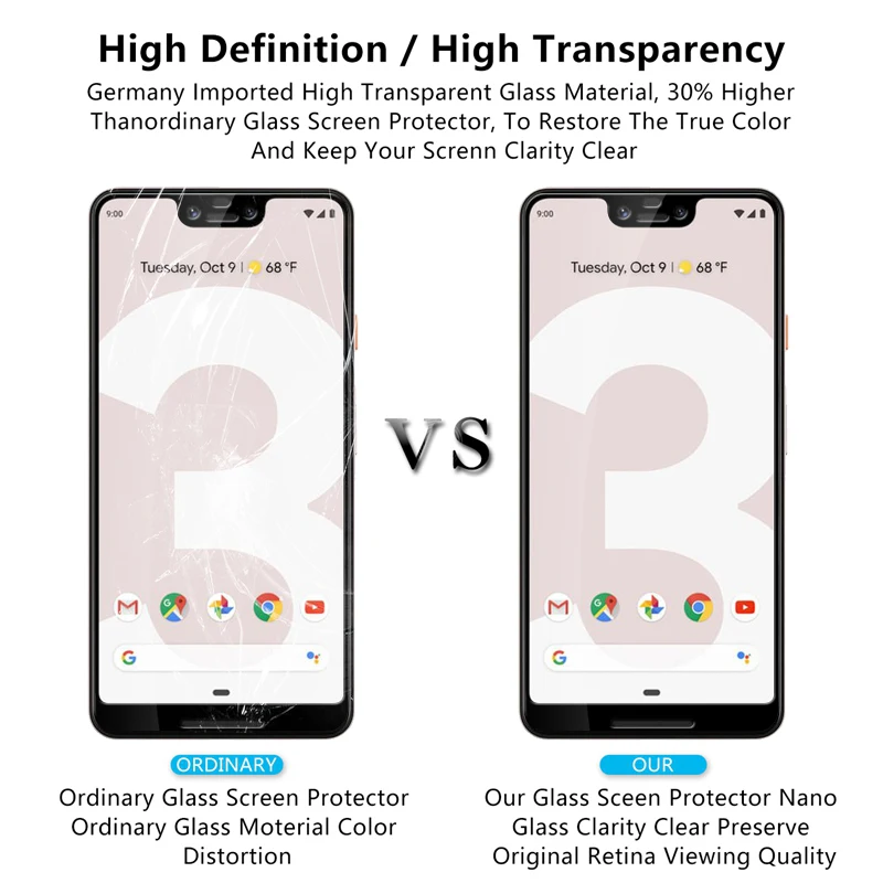 Защитное стекло для Google pixel 2 3 xl, закаленное стекло, Защита экрана для Google pixel2 pixel3 xl 2xl 3xl, защитная пленка