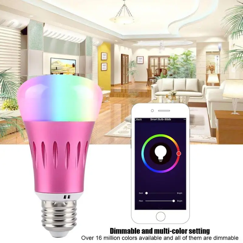 

7W WiFi Smart Light Bulb Wireless Dimmable RGB LED Bulb LED Lamp Light Bulb Works for Alexa Google Home Lighting