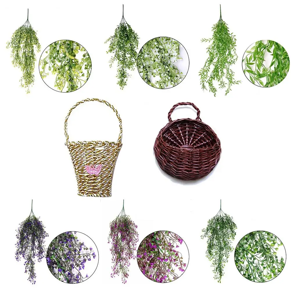 Artificial Flower Rattan Living Room Plastic Admiralty Willow Hanging Basket Ornaments For Balconies Restaurants Hotel Bedrooms Artificial Flower Rattan Living Room Plastic Admiralty Willow Hanging Basket Ornaments For Balconies Restaurants Hotel Bedrooms