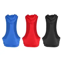 Мужской жилет для бодибилдинга для тренировок в фитнес-зале короткий топ для фитнеса жилет Красная Спортивная одежда для бега