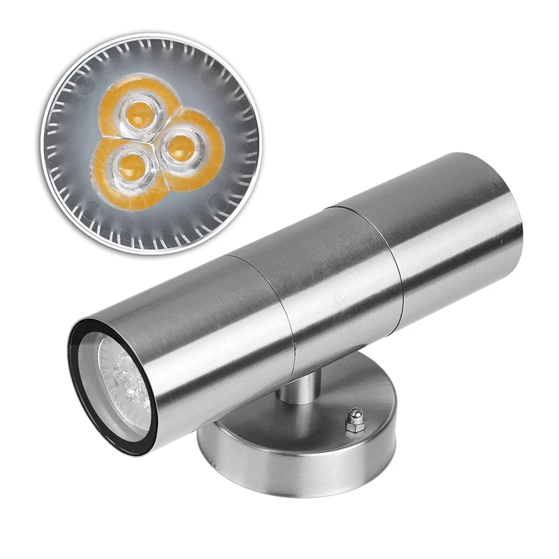

LED Wall Light Waterproof IP65 Stainless Steel Up Down GU10 Double Wall Lamp Indoor Outdoor AC 85-265V