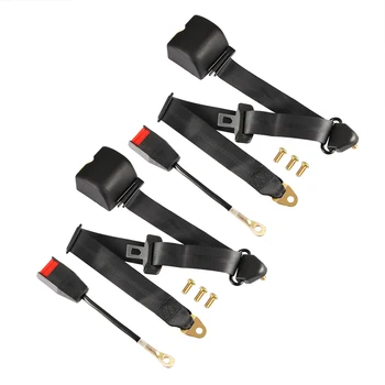 

2Pcs Car Seat Belt Auto Strap Buckle Seat Belt Safety 3.2m 3 Point Retractable Extension Ca Seat Round Shoulder Belt Kit