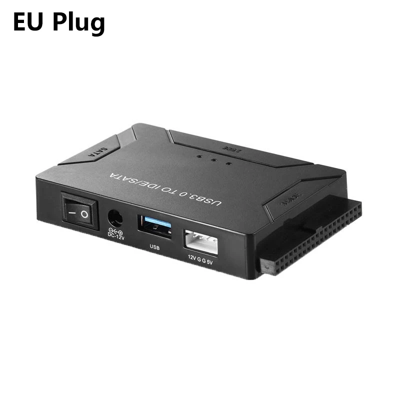 

USB 3.0 to 2.5/3.5/5.25 IDE SATA Hard Drive Adapter HDD Transfer Converter Cable EU Plug