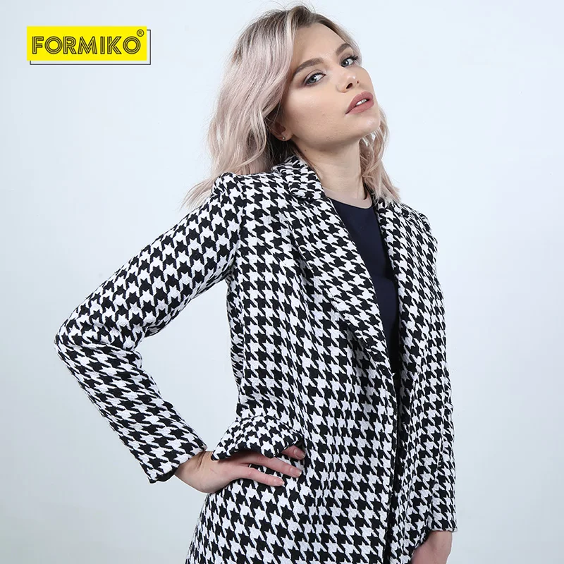 Formiko Твидовое длинное пальто гусиные лапки с утеплителем. Высококачественное