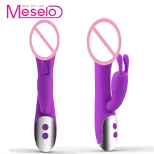 Meselo 10 Speeds Dildo Rabbit Vibrator Sex Toys For Woman Masturbator Anal Clitoral Dildo Vibrator Silicone Erotic Adult Toys