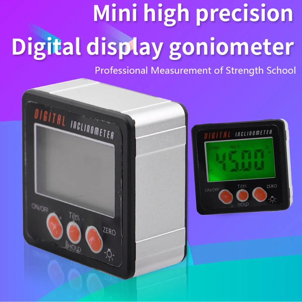 

Digital Inclinometer 0-360 Angle Triangle ruler Electronic Protractor Aluminum Alloy Shell Box Angle Gauge Meter Magnets Base