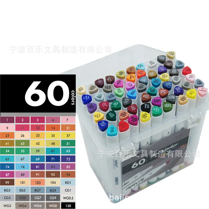 

Tupper Both Head Markers Pen manga Comic Clothing Design 60 Color Painting Marc Pen Art supplies
