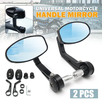

New Pair 7/8 22mm Retro Motorcycle Rearview Side Mirrors CNC For Triumph Speed Triple Bar End Mirrors Motorcycle Mirror Black