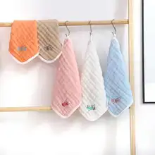 27 см шестислойный конфетный Чистый хлопок квадратный марлевый платок слюнявчик кардинг и ребенок носовой платок Фарт полотенце с вышивкой