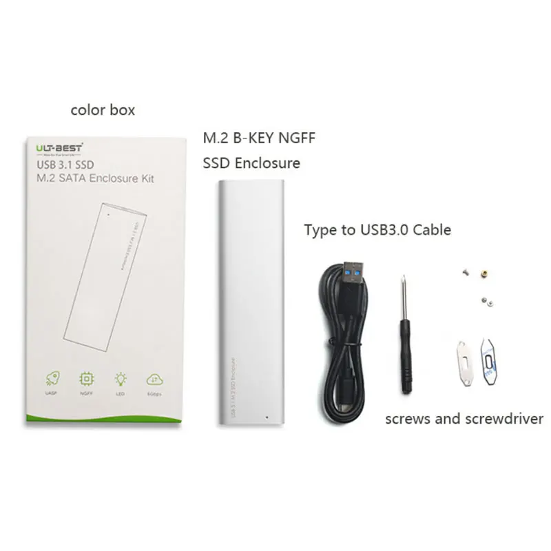 Ult лучший USB 3 1 Тип C M.2 NGFF B Ключ SSD корпус внешний SATA на основе жесткий диск