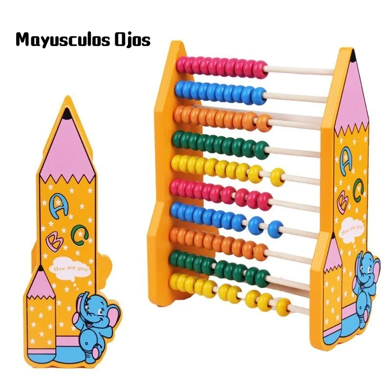 

Wooden Children's Enlightenment Early Education Pencil Ten File Calculation Frame Mathematics Abacus Frame Educational Toys