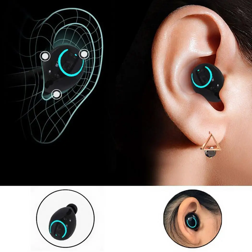 Q18 Wireless 4.2 Twin Bluetooth Headset Mini In-Ear Hidden 12M 120 hours Windows/IOS/Android. | Электроника