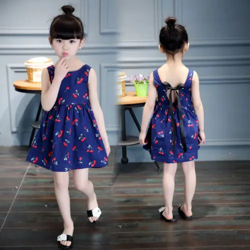 2019 New Fashion Flower Girl Summer Princess Dress Kid Baby Party Wedding Pageant Floral Print Dresses Clothes Casual Sleeveless | Детская