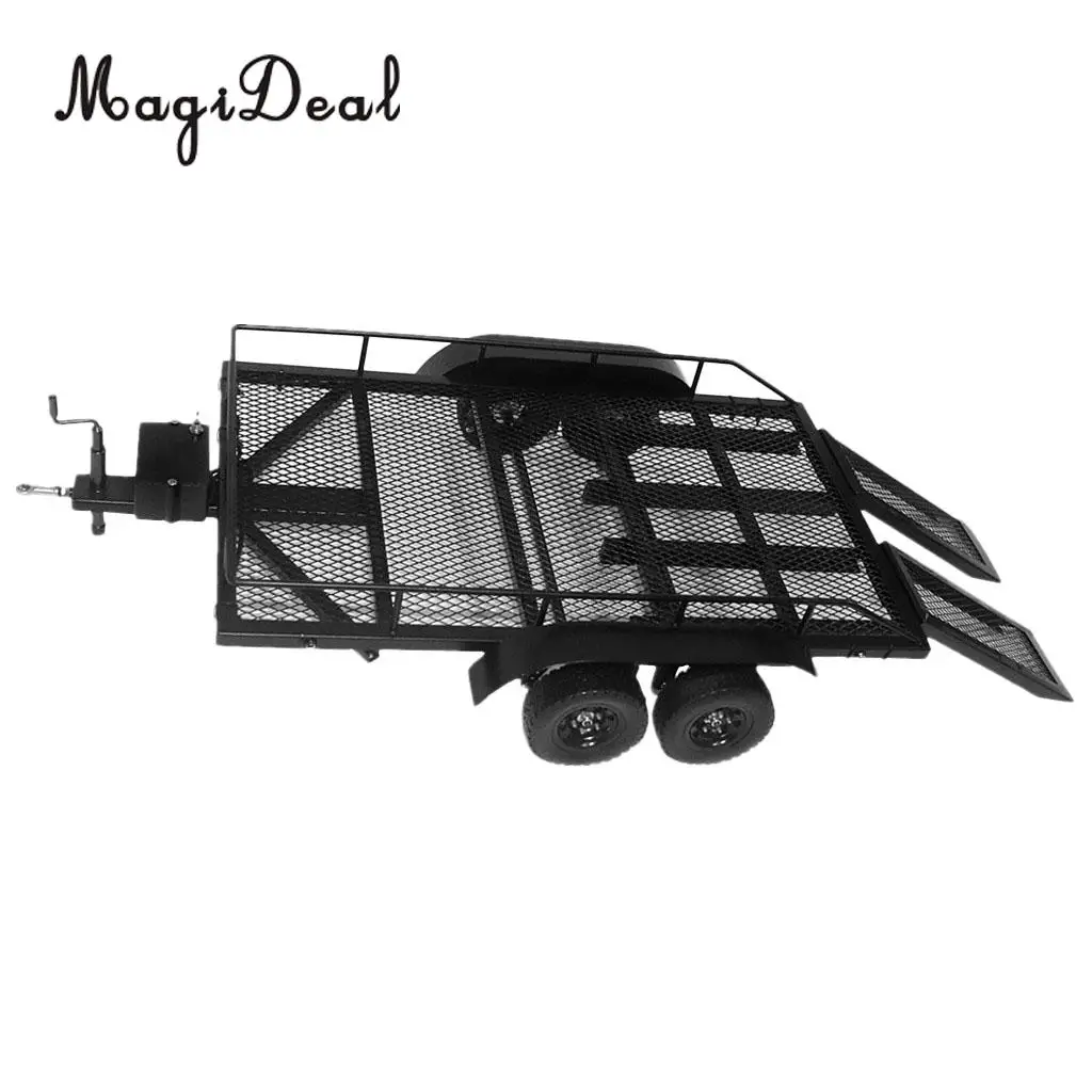 

MagiDeal 1/10 Scale RC Climbing Truck Models Heavy Duty Trailer Metal for Axial SCX10 Traxxas D90 D110 TF2