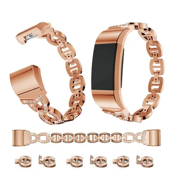 

Rhinestone Stainless Steel Wristband for Fitbit Charge 2 Band Smart Watch Band Bracelet Crystal Replacement Strap for Charge 2