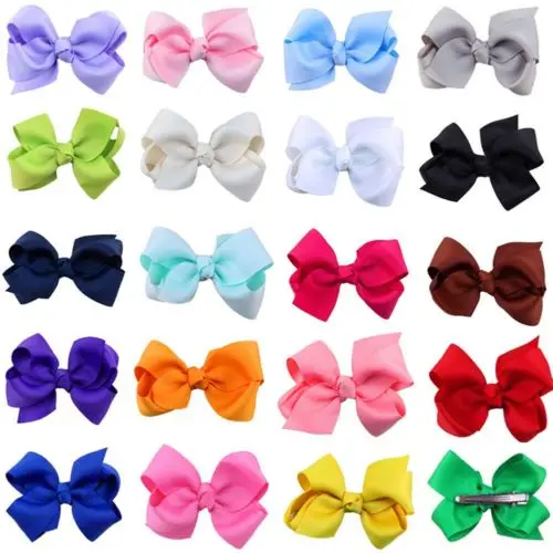 

20/40 Pcs Baby Headwear Multicolor Boutique Bowknot Hair Clip Baby Clips Girls Ribbon Kids Hairgrips Sides Accessories Lot