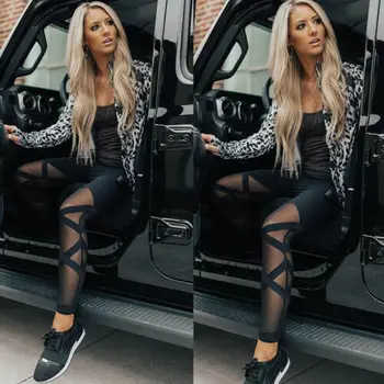 

Good Quality Sexy Women High Waist Mesh Thin Leggings 2019 New Fashion Skinny Pencil Trousers