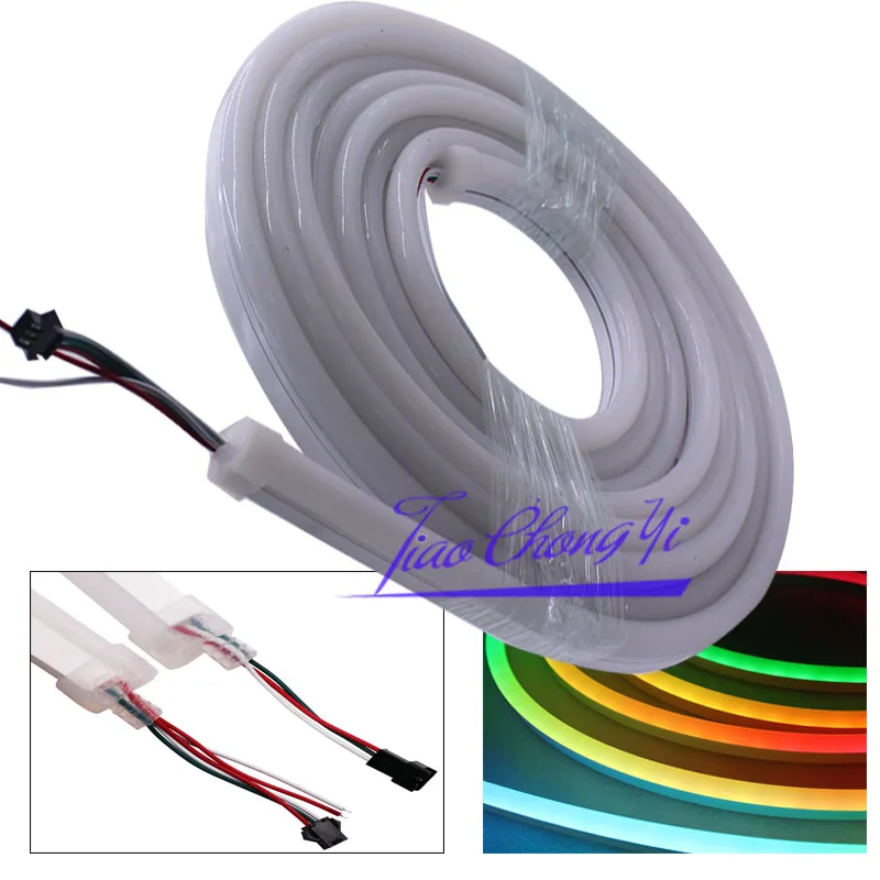 

1m 2m 5m 10M led Neon Rope WS2812B SK6812 WS2811 RGB Pixel Light 60leds/m Silicon Waterproof Neon Strip DC 5V 12V 24V