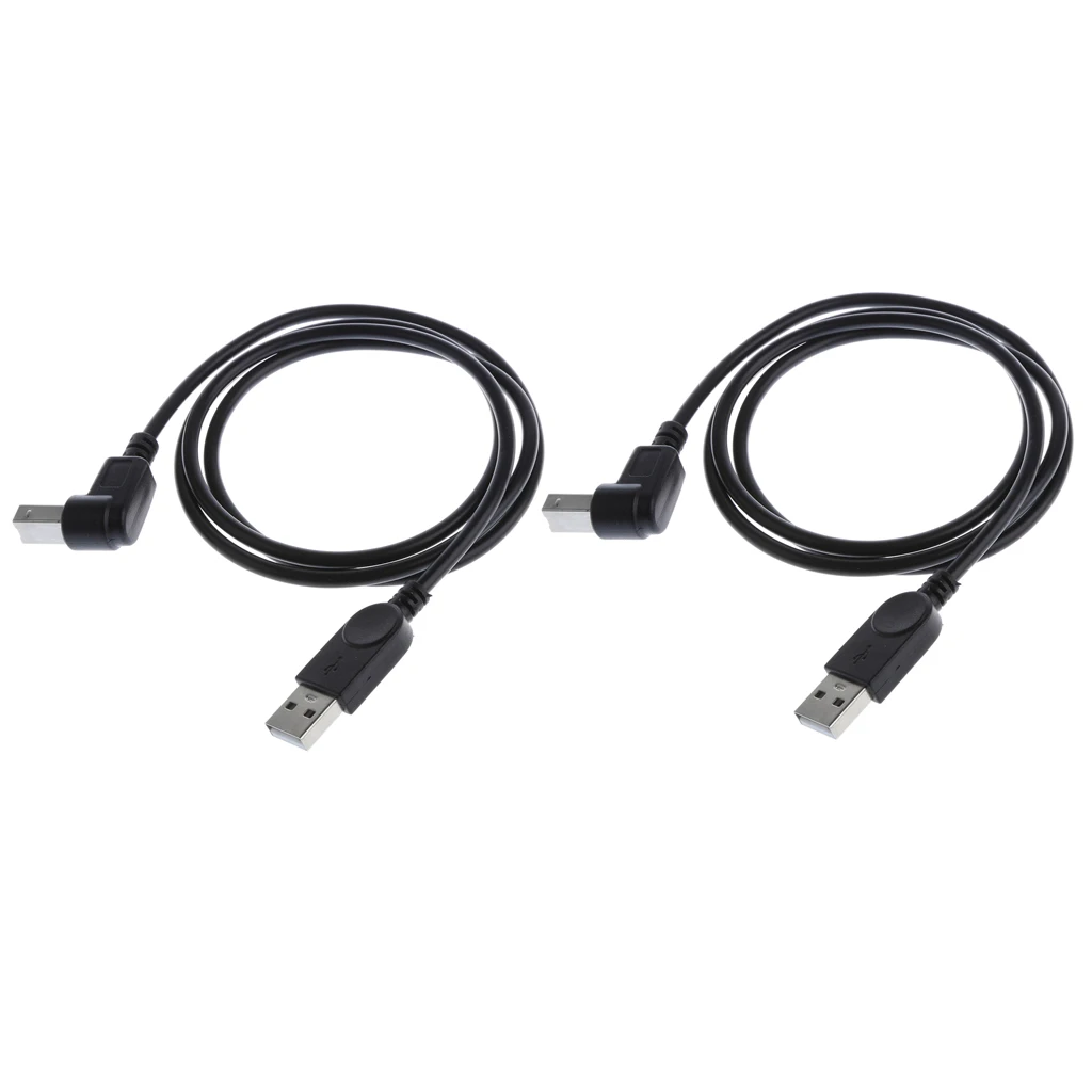 

MagiDeal 2x USB2.0 Male to Type B 90Degree Angle Extension Adapter Cable Bend upwards