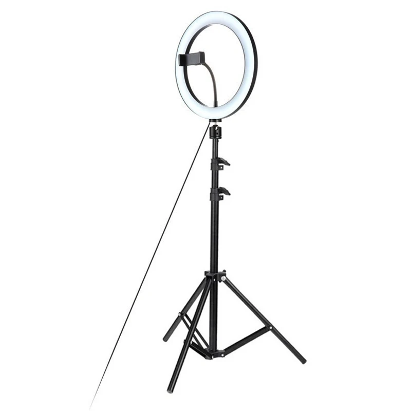 

Dimmble Ring LED Light With Phone Holder 1.2m Tripod Adjustable Light For Fashion Live Streaming Selfie