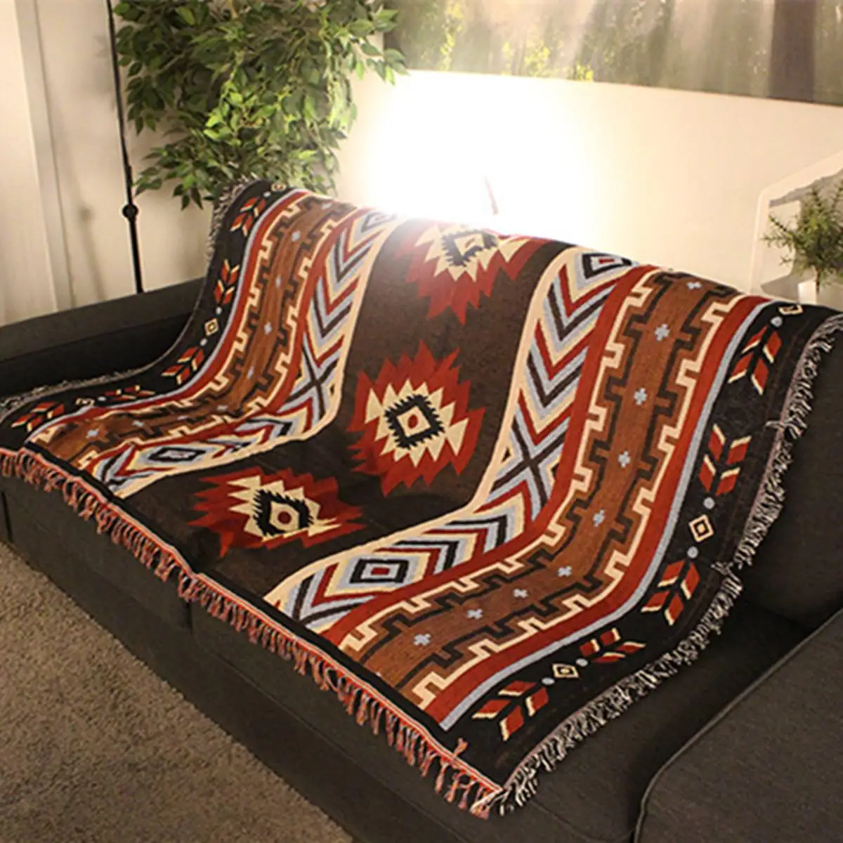 Плед Aztec Navajo хлопковый Настенный Коврик полотенце тканый геометрический